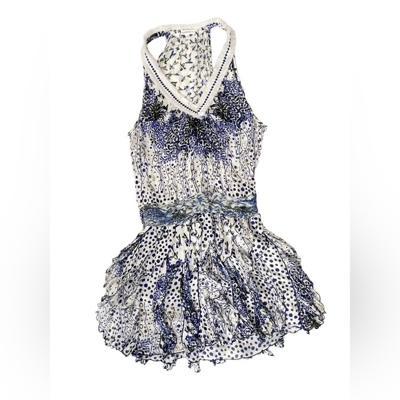 Poupette St. Barth Beline Printed Dress fringe ruffled mini small - Picture 3 of 15